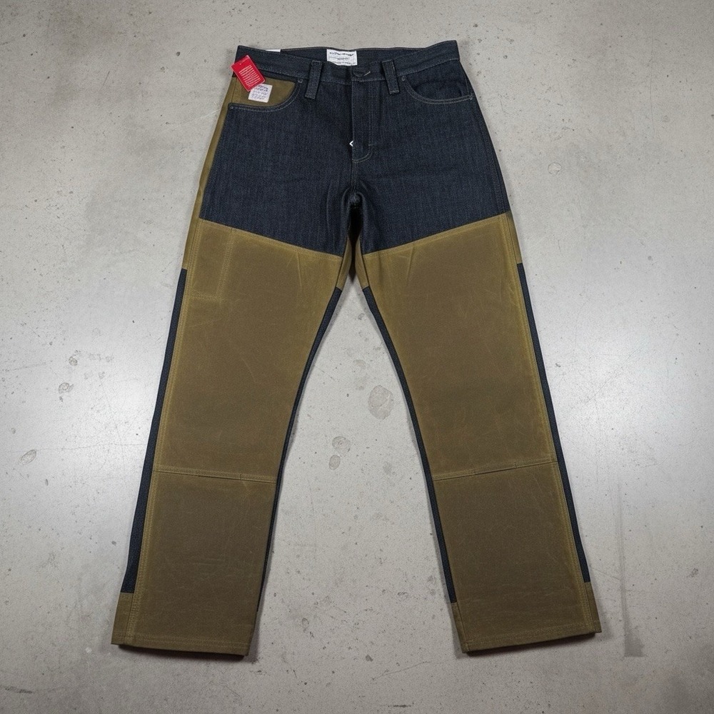 Filson x Wrangler Adventure Waxed Tin Cloth Two Tone Denim Pants Men's 32x32 NWT